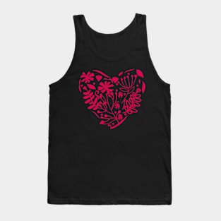 Beautiful heart with floral theme Tank Top